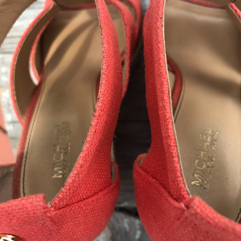 Michael Kors Berkley Wedge Heeled Sandals Size 7M - Picture 7 of 9